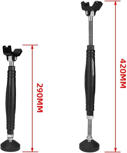 Vista 6 de JFG Racing Soporte de elevación para motocicletas, rueda trasera y delantera, fácil de instalar y portátil - la sexta generación - negro