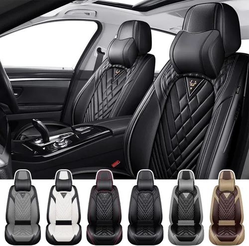 Vista 17 de Fundas de Asiento de Coche para Nissan Altima 2000-2026, Funda de Asiento Completa de Piel Nappa Impermeable, Protector de Asiento Automotriz Negro