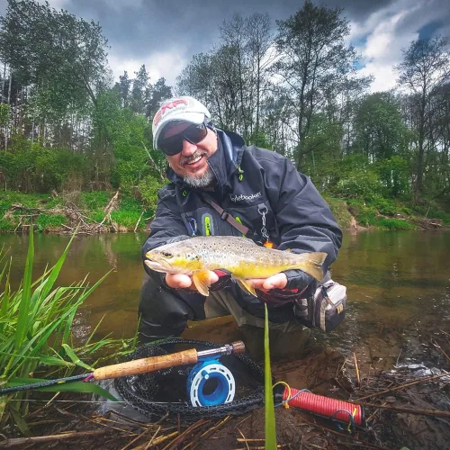 Vista 2 de Kylebooker Chaqueta de vadeo de pesca con mosca, actividades al aire libre, chaquetas impermeables para hombres y mujeres