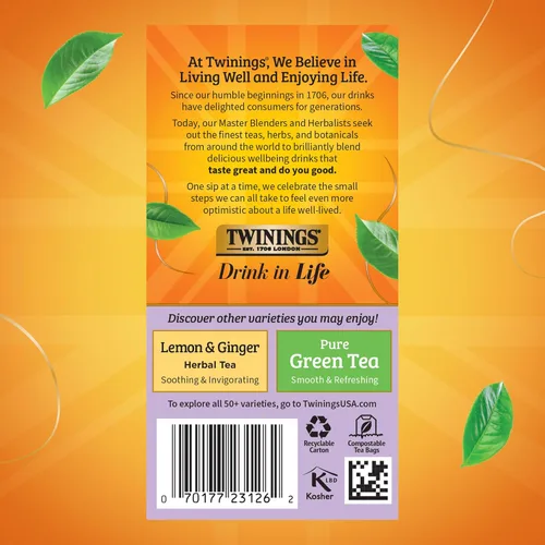 Vista 6 de Bolsas de té herbal Twinings de bayas silvestres envueltas individualmente, 20 unidades (paquete de 2), sabor completo, naturalmente sin cafeína
