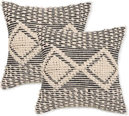 Vista 18 de REDEARTH · Fundas de Cojines Decorativos con Mechones - Fundas Decorativas Tejidas con Textura Boho para Sofá, Cama, Casa de Campo, Silla, Patio