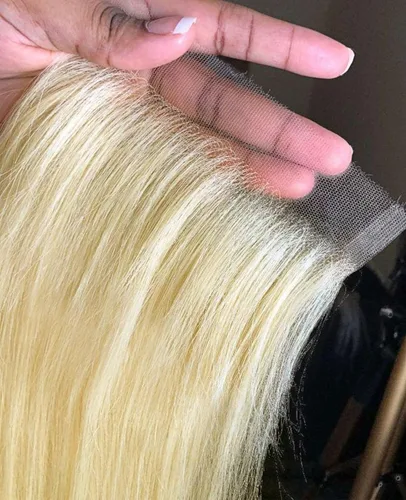 Vista 25 de BEEOS Frontal de Encaje HD de 13 x 4 pulgadas Solamente, cabello humano virgen lacio de color rubio 613, línea de cabello prearrancado de 0.10mm