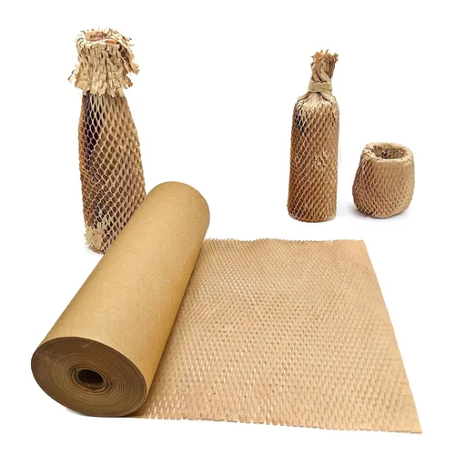 Vista 11 de Papel de Embalaje de Nido de Abeja, Rollo de Envoltura Acolchada de Nido de Abeja de 12" x 35' para Mudanzas, Envíos, Embalaje de Regalos, Papel