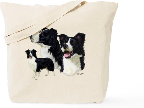 Vista 16 de CafePress Border Collie ADVENTURE - Bolsa de lona natural, bolsa de compras reutilizable