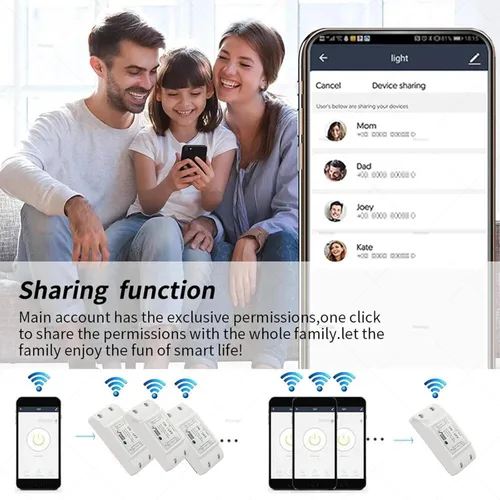 Vista 6 de Interruptor inteligente inalámbrico de 10 A, interruptor de luz Wi-Fi compatible con Alexa y Google Home y SmartThings, certificado FCC, no requiere