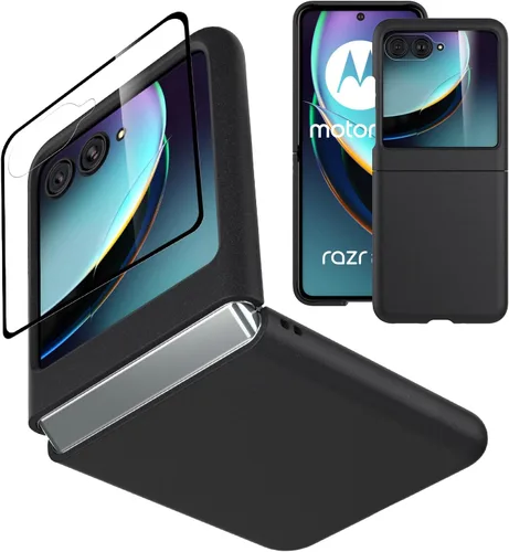 Eastcoo Funda delgada para Moto Razr Plus 2023, [película frontal dura transparente incorporada + parte trasera de policarbonato duro] [sensación