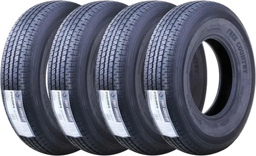 Vista 8 de Free Country Grand Ride Set de 4 Neumáticos de Remolque ST205/75R15 205 75 15 8 Capas Rango de Carga D Radial con Cinturón de Acero con Protector