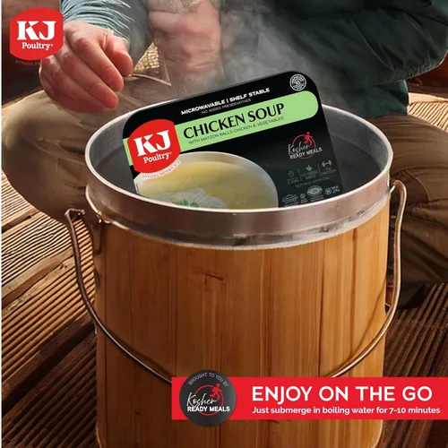 Vista 7 de KJ Poultry Comidas preparadas Kosher – Sopa de pollo y verduras Matza Ball, CHOMETZ no para Pascua, comidas de carne MRE listas para comer, comida