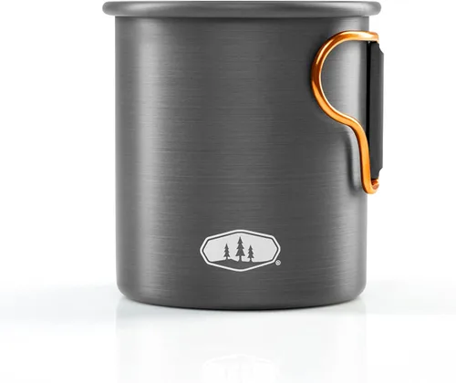 Vista 4 de GSI Outdoors Vaso de aluminio anodizado duro para botella de halulitis I Taza ligera y recipiente de alimentos con asas plegables para acampar