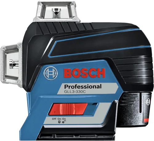 Vista 3 de BOSCH GLL3-330C Láser de línea de nivelación y alineación de tres planos conectado de 200 pies 12V Max de 360 grados, incluye batería de iones