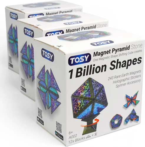 Vista 13 de TOSY Pirámide Magnética que Brilla en la Oscuridad - 1 Cubo se Transforma en 1 Billón de Formas, 15 piezas