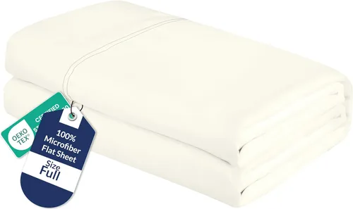 Vista 48 de Royale Linens Sábana Plana Individual – Sábanas Planas de Microfibra Cepillada Ultra Suave 1800 Solamente – Sin Arrugas y Resistentes a las Manchas