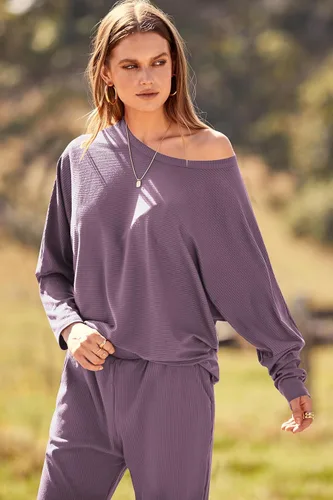 Vista 5 de PRETTYGARDEN - Conjunto de moda de 2 piezas para mujer, color liso, sudadera sin botones y de manga larga, pantalón largo