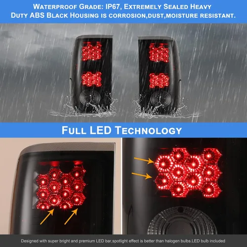 Vista 3 de Nixon Offroad Luces Traseras para Ford Ranger 2001 2002 2003 2004 2005, Faros Traseros LED, Ensamble de Luces Traseras de Coche, Reemplazo 1 Par