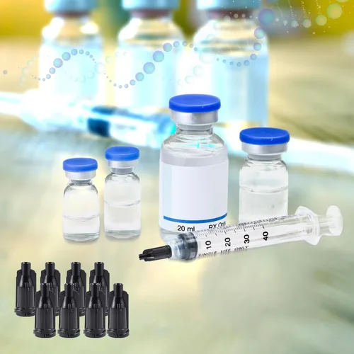 Vista 5 de Gejoy 150 tapas de jeringa dispensadoras de agujas negras para dispensar agujas, accesorios de uso industrial (negro)