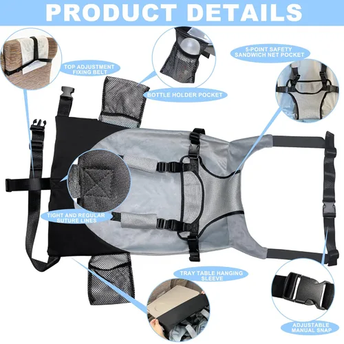 Vista 12 de Cama de avión para bebé, artículos esenciales de viaje para bebés para volar, elementos imprescindibles del extensor de asiento de avión para niños