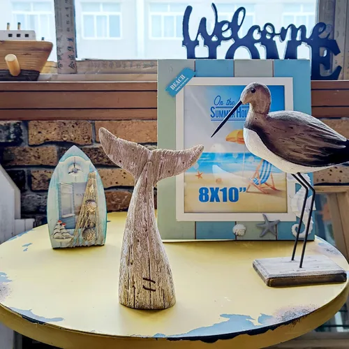 Vista 3 de Decoración de cola de ballena de madera, decoración decorativa de ballena náutica rústica, océano, mar, playa, decoración de ballena temática