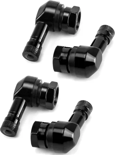 Vista 8 de QWORK Vástagos de válvula de neumático de motocicleta CNC, paquete de 2 vástagos de aire de válvula de aluminio de 90 grados y aleación de aluminio