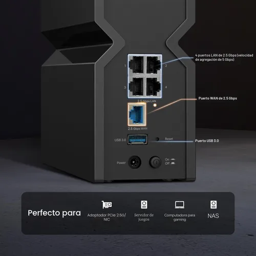 Vista 7 de TP-Link Tri-Band BE9300 WiFi 7 Router (Archer BE550) - 6-Stream, Puertos 2.5G completos con 6 antenas internas, hasta 2,000 pies cuadrados, Agregue