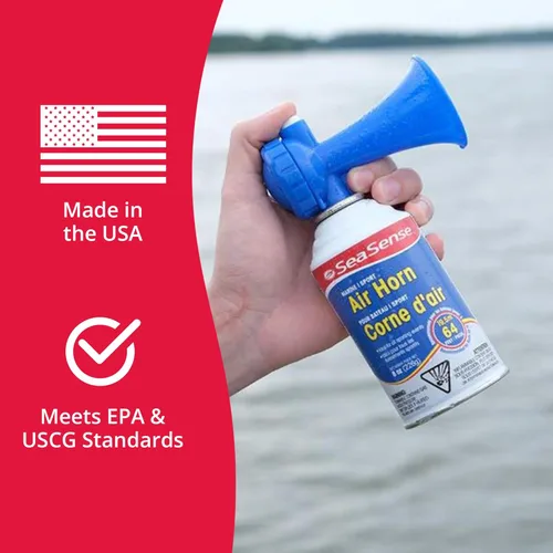 Vista 4 de Bocina de Aire SeaSense – Tamaño Jumbo (8 oz), 127 dB – Alcance de 1 Milla de Sonido, Cumple con los Estándares EPA y USCG – Excelente
