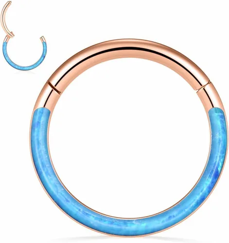 Vista 16 de Opal Septum Jewelry Surgical Steel Septum Ring Daith Rook Tragus Earring