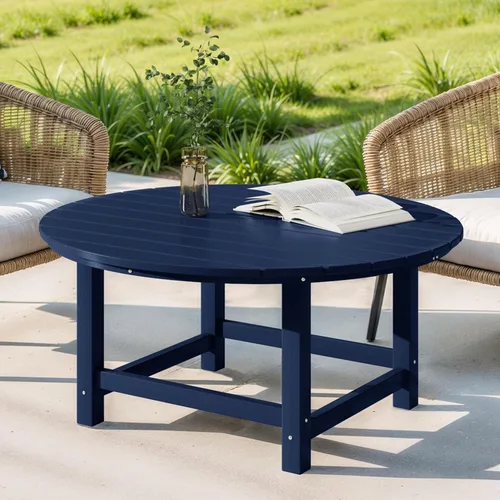 Vista 31 de Costaelm Mesas Laterales Cuadradas para Exteriores, Mesas de Patio Adirondack para Exteriores, Mesa Lateral de Patio de HDPE Resistente a