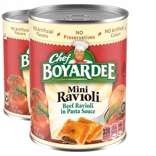 Vista 8 de Chef Boyardee - Mini Ravioles de carne de res, pasta para microondas, comida enlatada, 15 oz.