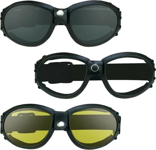 Vista 12 de Bikershades Gafas de seguridad para motocicleta con acolchado de espuma para hombres y mujeres, gran cobertura con funda de microfibra grande