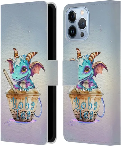 Vista 111 de Head Case Designs Officially Licensed Ruth Thompson Boba Tea Cup O Dragons Leather Wallet Case Compatible with Apple iPhone 7 Plus / 8 Plus