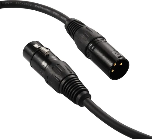 Vista 2 de MFL. Adaptador DMX de 3 pines a 5 pines (3 pines macho a 5 pines hembra) Señal XLR DMX cable de 3 pines a 5 pines para micrófono de iluminación