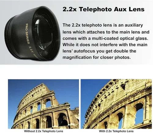 Vista 7 de Canon Cámara DSLR EOS T100/4000D con lente EF-S de 0.709-2.165 in, tarjeta de memoria SanDisk, trípode, flash, mochila + paquete de accesorios