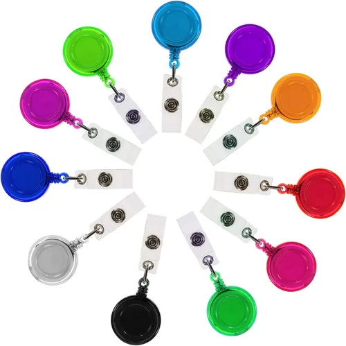 Tupalizy 11 carretes retráctiles de plástico de colores con clip para cinturón para tarjetas de identificación, etiquetas de nombre, llaveros,