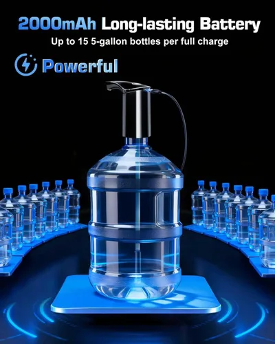 Vista 7 de Redsack Bomba dispensadora de agua recargable para botella de 5 galones, dispensador eléctrico USB-C de gran flujo de agua de flujo grande, bomba
