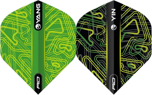 Vista 4 de RED DRAGON Yin Yang - Vuelos de dardos de doble cara, 3 juegos por paquete (9 vuelos de dardos en total)