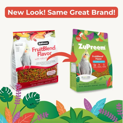 Vista 2 de ZuPreem FruitBlend - Gránulos para pájaros, alimento diario para cacatúa, periquito, periquito de Quaker, conure pequeño, lori, nutrición básica