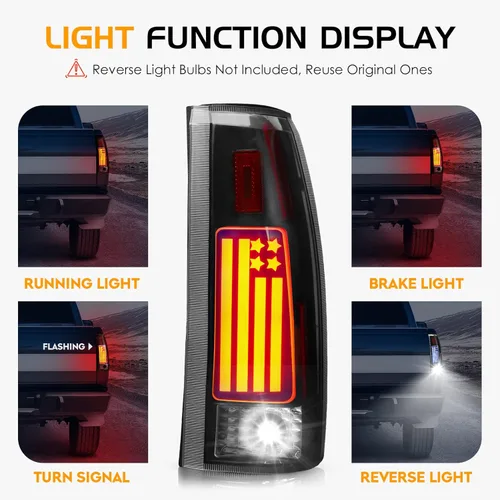 Vista 2 de Luces traseras LED para 88-99 Chevy GMC C/K 1500 2500 3500, C/K 1500 2500 Suburban 92-99, para Silverado 94-98, para Blazer 92-94, para Tahoe 95-99