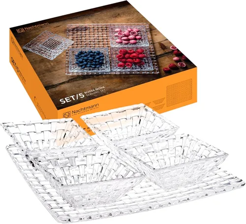 Vista 7 de Nachtmann Bossa Nova Collections, juego de 3 piezas de platos y cuencos, para salsas, ensaladas pequeñas, frutos secos, frutas secas, vidrio