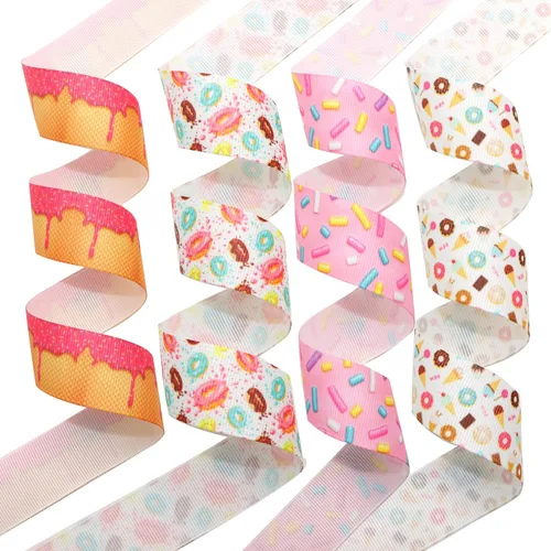 Vista 4 de David accessories Cinta de grogrén de rosgrén de 1 pulgada de ancho x 40 yardas en total, 8 rollos de 5 yardas para bricolaje hecho a mano, lazo