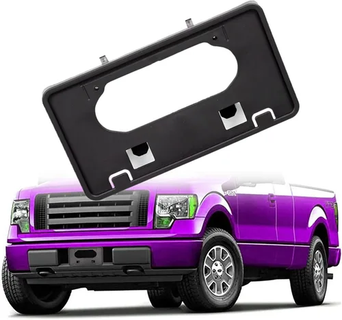 Vista 6 de Soporte para placa de matrícula de parachoques delantero, marco hueco compatible con Ford F150 2009-2014, reemplazo de soporte de montaje de placa