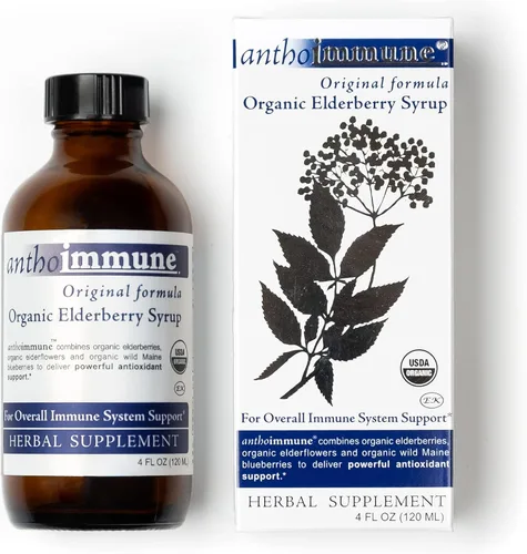 Jarabe de saúco orgánico – Antoinmune – Suplemento de apoyo inmunológico para adultos y niños – USDA Organic, Fórmula de saúco negro ultra premium