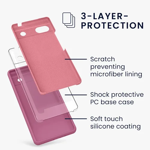 Vista 813 de kwmobile Funda Compatible con Google Pixel 6 Pro - Funda de teléfono de silicona TPU con acabado suave - Azul Arrecife