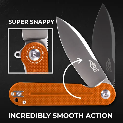 Vista 15 de Firebird Ganzo FH922PT-BK EDC Navaja de bolsillo plegable con filo de navaja, acero inoxidable D2, hoja negra, mango G10 con clip, cuchillo