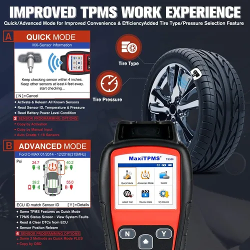Vista 8 de Autel MaxiTPMS TS508 TPMS Herramienta de relearn, actualización 2023 de TS501, TS408, TS401, activarrelearn todos los sensores, programa MX-Sensors
