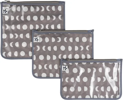 Vista 18 de Tiny Twinkle Diaper Bag Organizing Pouches 3 Pack Mess-Proof Clear Front Travel Organizer Bags&TSA Approved Toiletry Bag Set for Baby and Mom