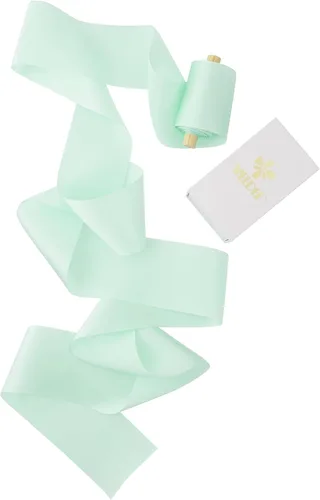 Vista 18 de MEEDEE Cinta de seda azul polvoriento, seda de 2 pulgadas, 5 yardas en carrete, perfecta para manualidades, decoración de bodas, ramos de flores