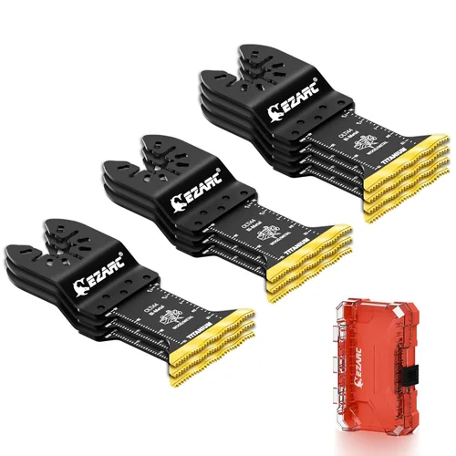 Vista 8 de EZARC Hojas de sierra oscilante de titanio, cuchillas multiherramienta oscilantes extralargas para metal, clavos de madera, corte de tornillos