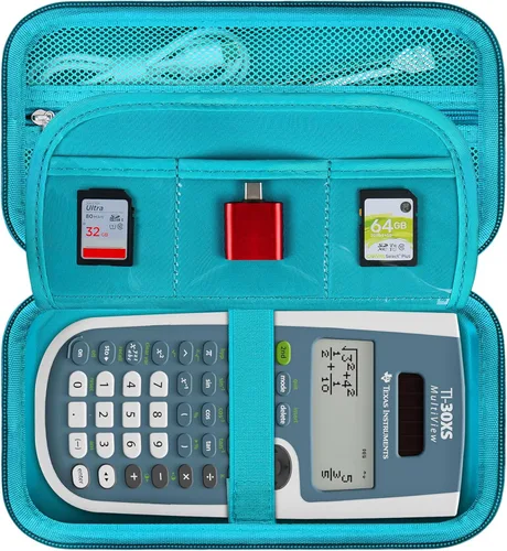Vista 12 de BOVKE Estuche de repuesto para calculadora gráfica de poliuretano duro para Texas Instruments TI-84 Plus CE/TI-83 Plus CE/Casio fx-9750GII, bolsillo