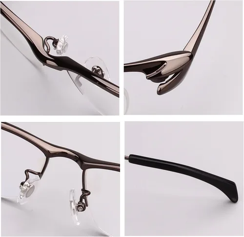 Vista 4 de Agstum - Gafas de titanio de lujo con montura de lentes transparentes