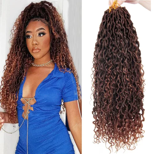 Vista 76 de Goddess Locs - Rastas de cabello corto rizado bohemio sintético de 10 pulgadas, paquete de 8 paquetes de trenzas de ganchillo preenrolladas