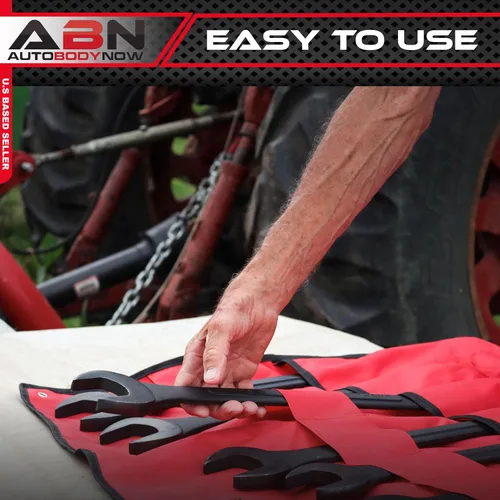 Vista 4 de ABN Juego de llaves de combinación grande 33 a 50mm - Juego de 10 llaves jumbo de extremo abierto métricas